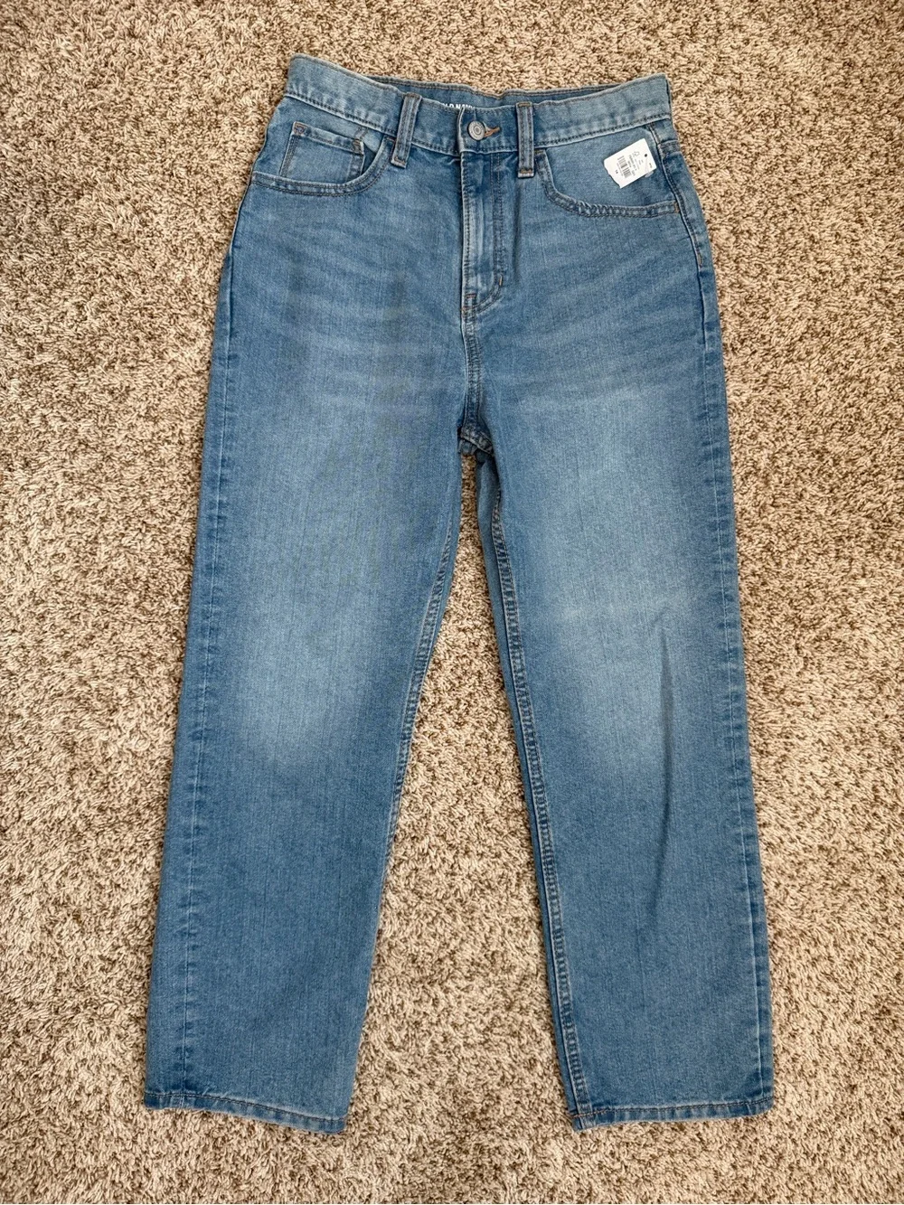 Old Navy High-Rise Straight Jeans in Medium Blue
